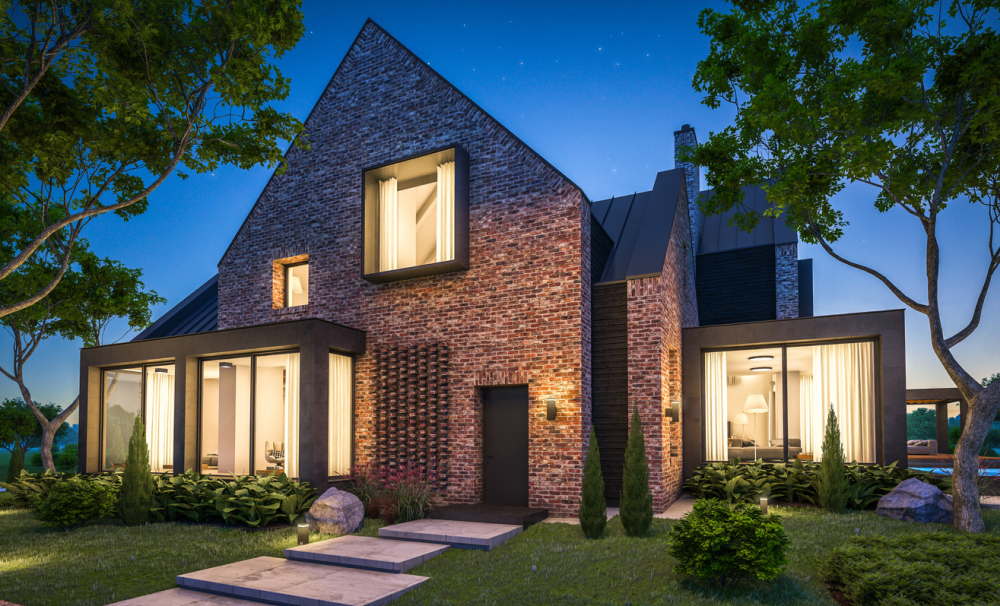 Brick house siding